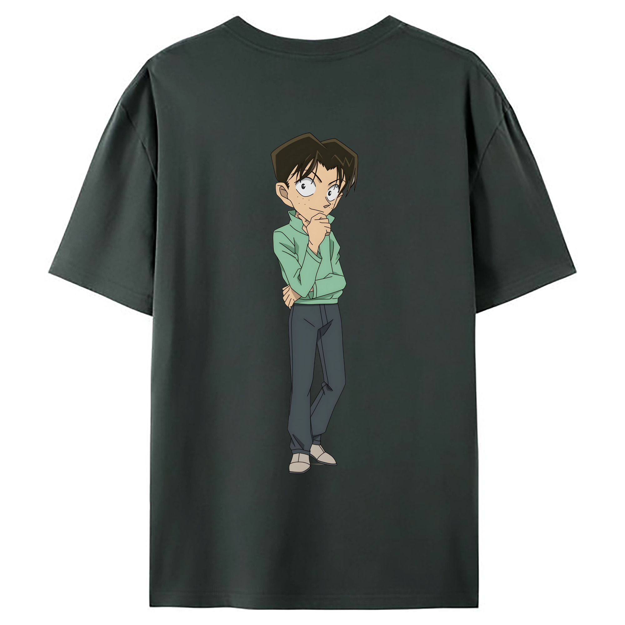 （画像用） 名探偵コナン 円谷 光彦 つぶらや みつひこ Detective Conan Mitch Tennyson 綿100％ メンズ半袖Tシャツ（バックプリント） 通気性
